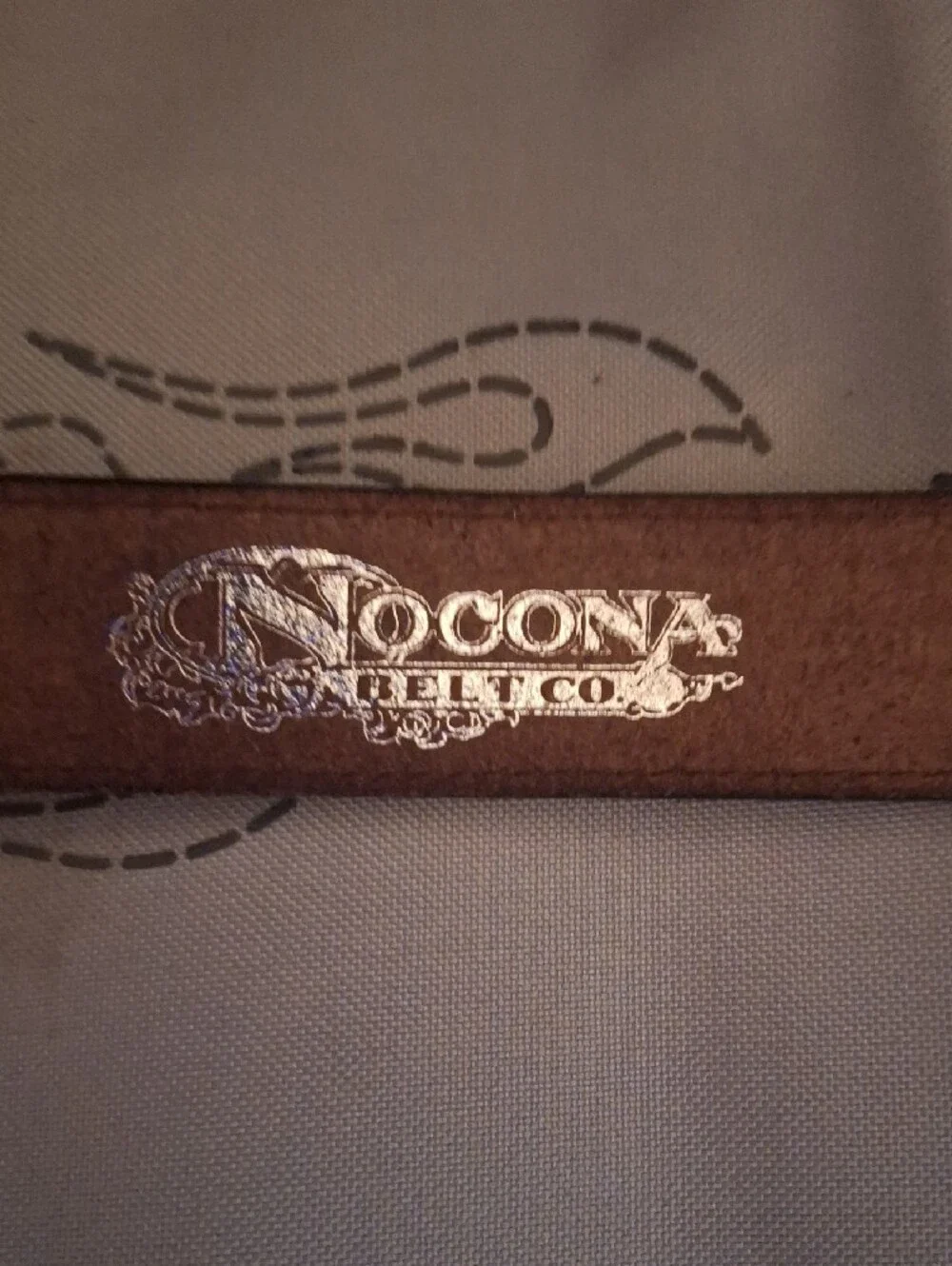 Vintage Nocona Brown Basketweave Leather Western Belt w/ Agate Stone Buckle